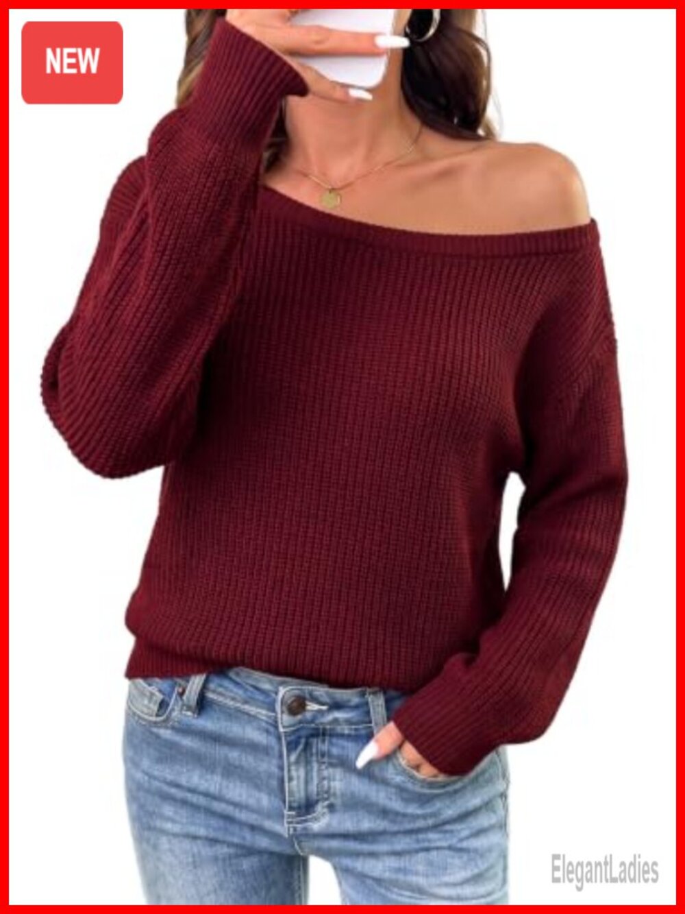 Oversized Off Shoulder Ribbed Knit Pullover Sweater Loose Slant Neck